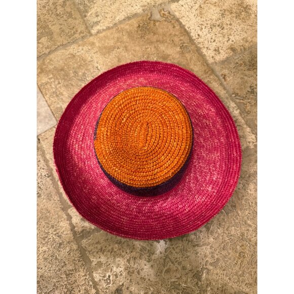 2-Two Tone Straw Beach Hat Set main image 11